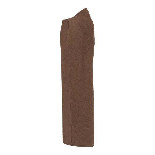 Brown Draped Midi Skirt