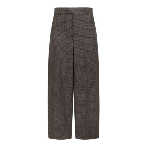 Brown Wide-Leg Tailored Trousers.
