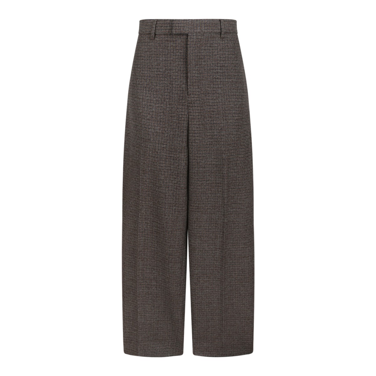 Brown Wide-Leg Tailored Trousers.