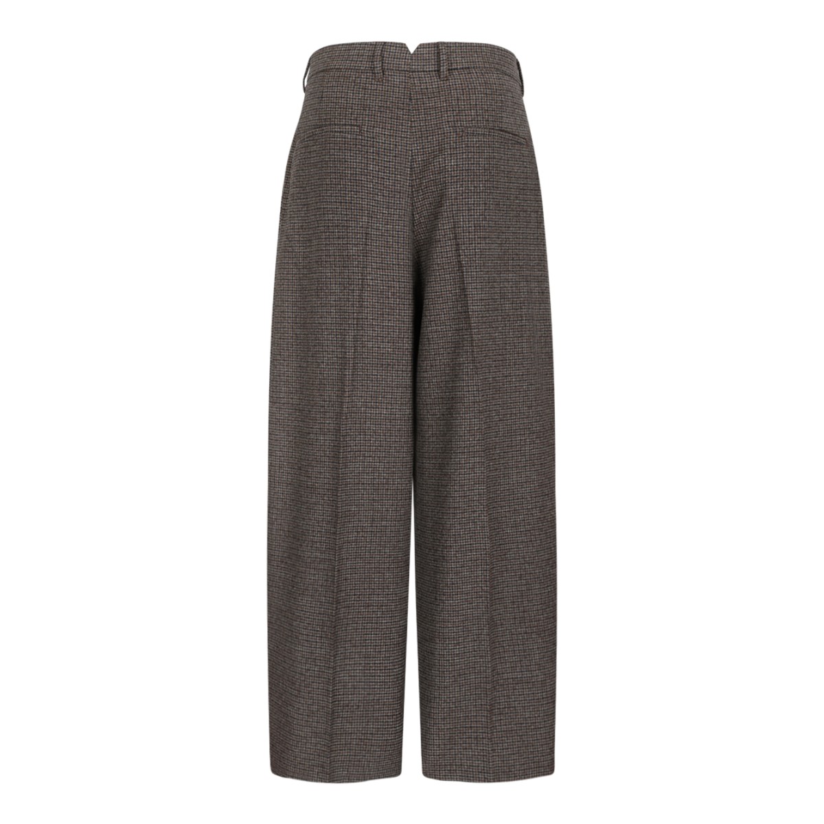 Brown Wide-Leg Tailored Trousers.