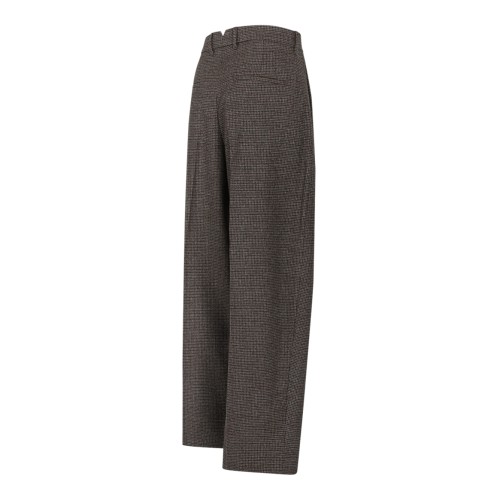 Brown Wide-Leg Tailored Trousers.