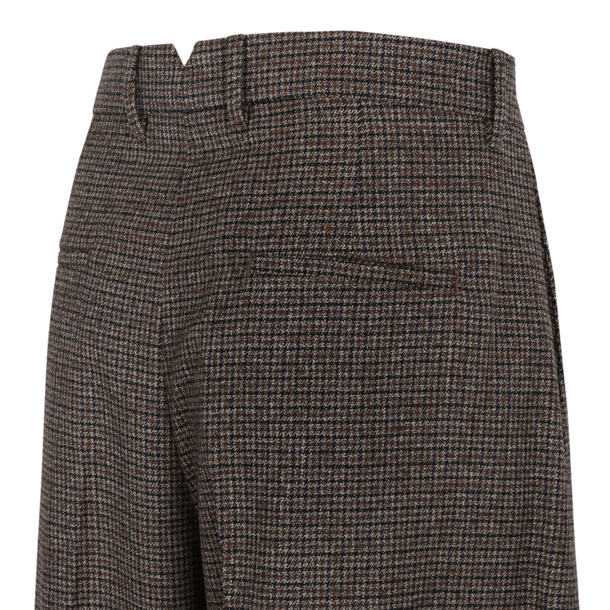 Brown Wide-Leg Tailored Trousers.