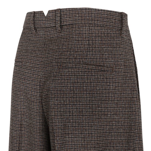 Brown Wide-Leg Tailored Trousers.