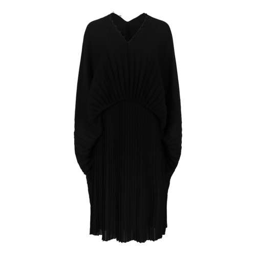 Black Draped Midi Dress