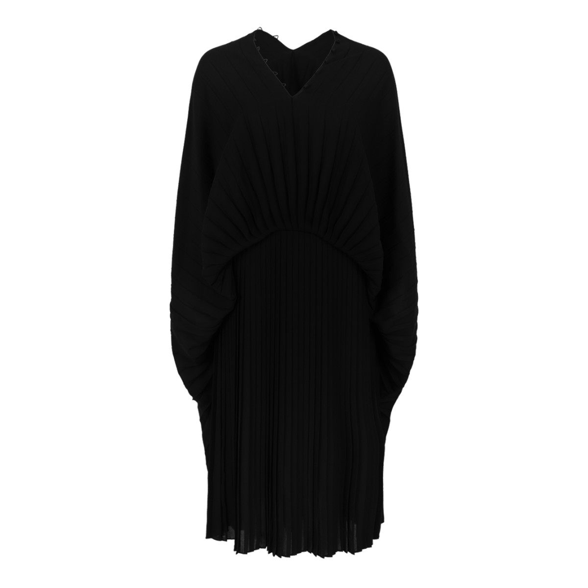 Black Draped Midi Dress
