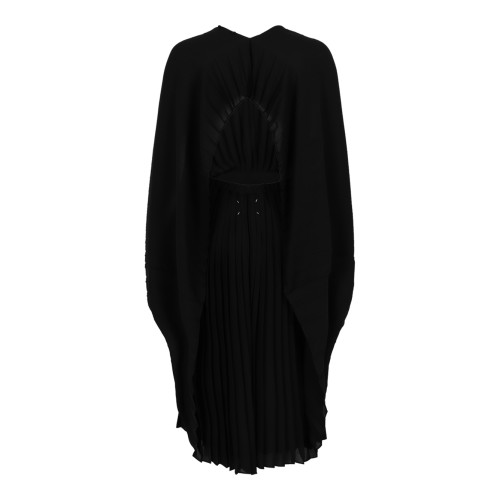 Black Draped Midi Dress 2