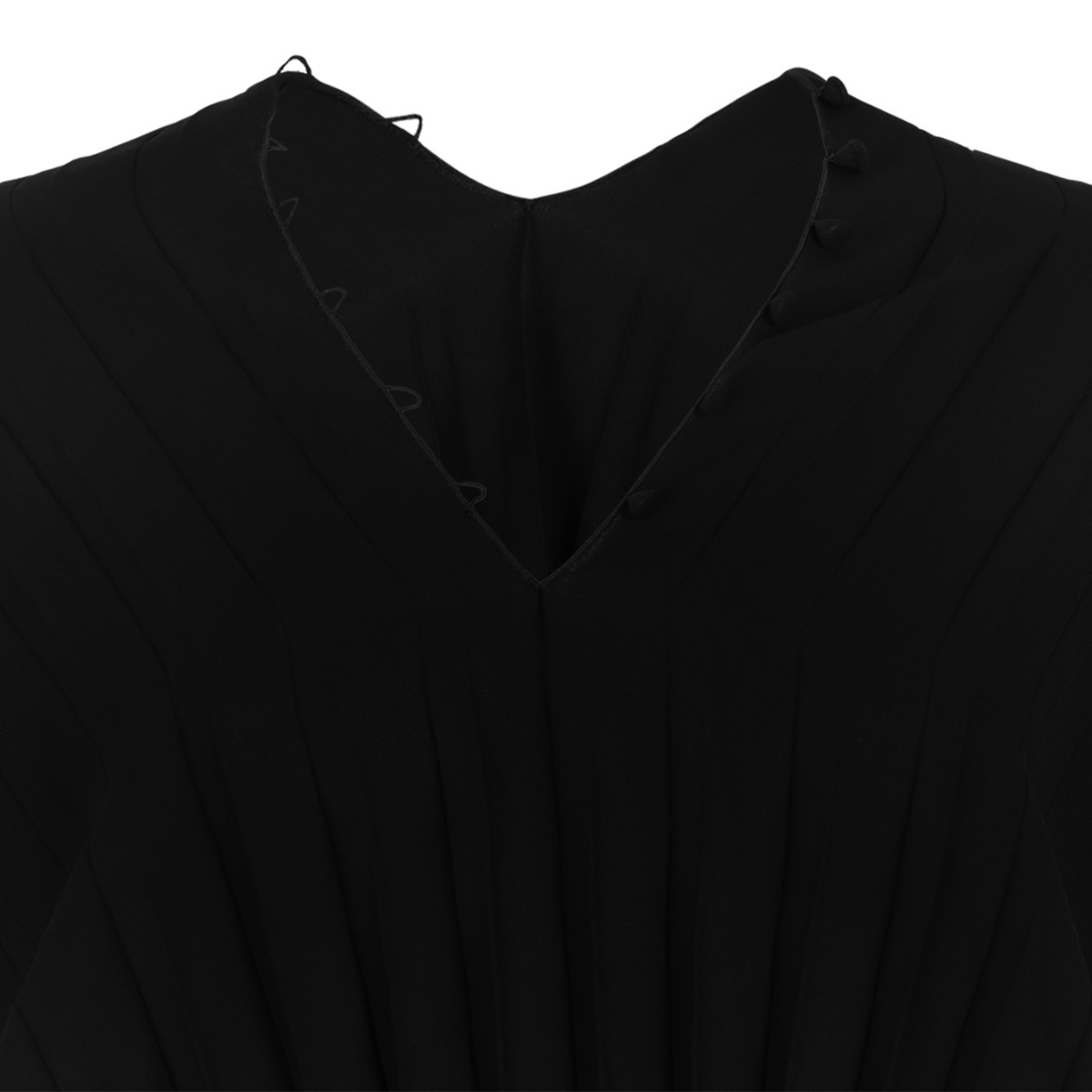 Black Draped Midi Dress