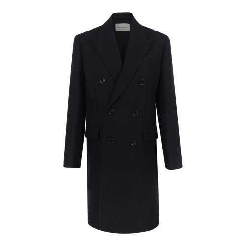 Black Double-Breasted Long Coat.