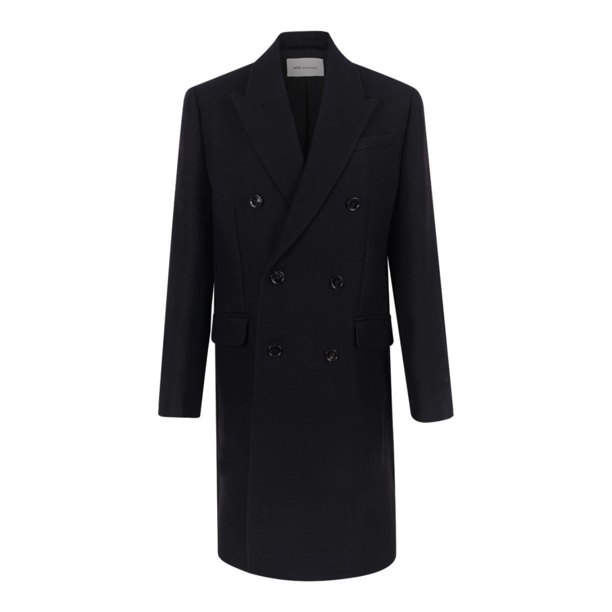 Black Double-Breasted Long Coat.