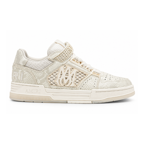 White Embossed Logo Low-Top Sneakers.
