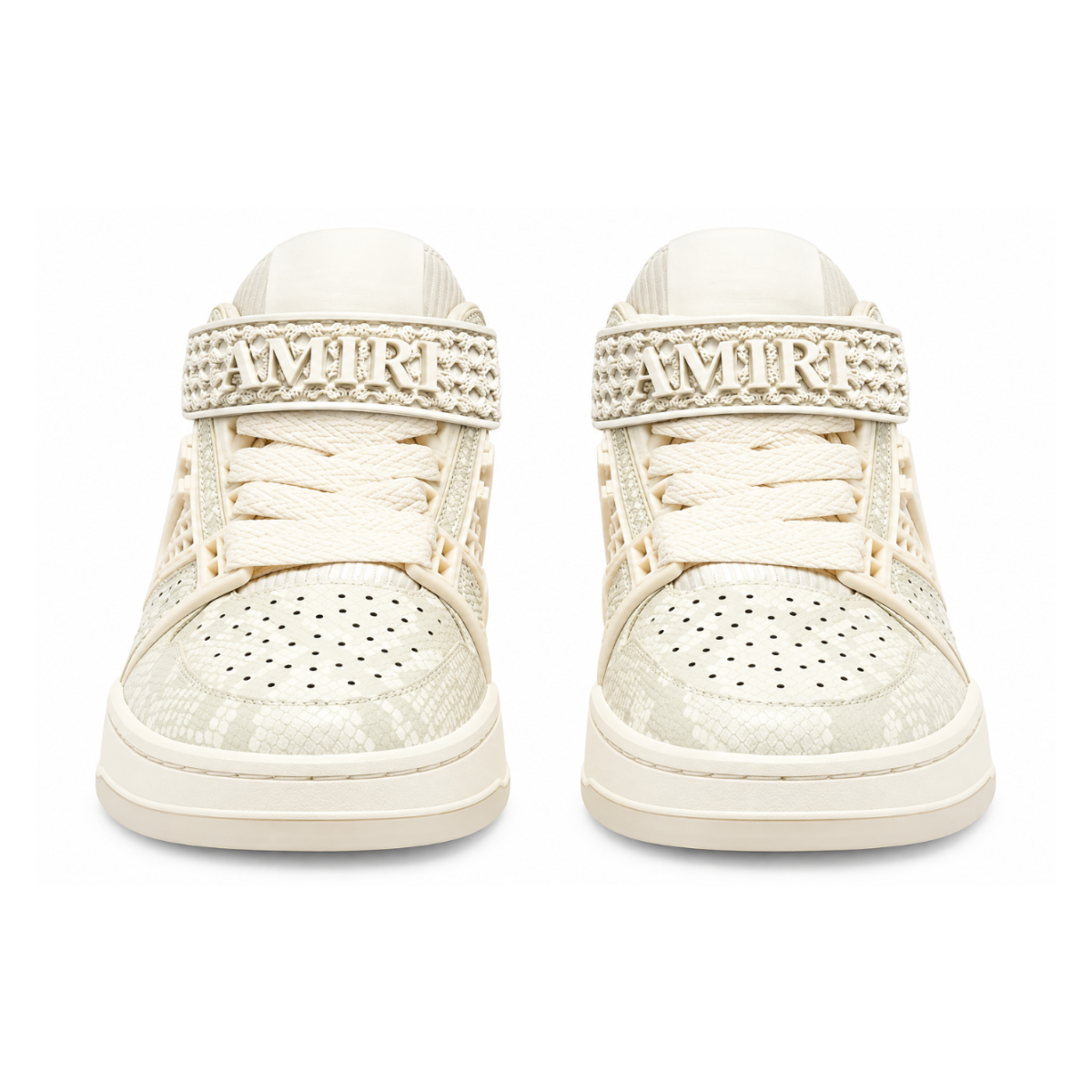White Embossed Logo Low-Top Sneakers.