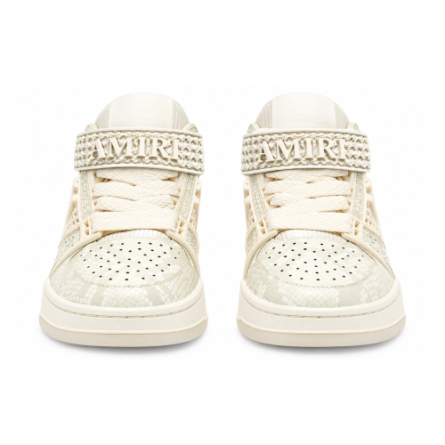 White Embossed Logo Low-Top Sneakers.