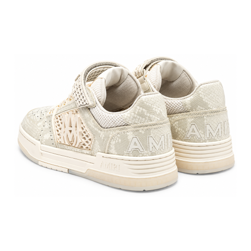 White Embossed Logo Low-Top Sneakers.