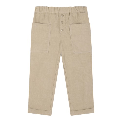 Beige Cotton Trousers.