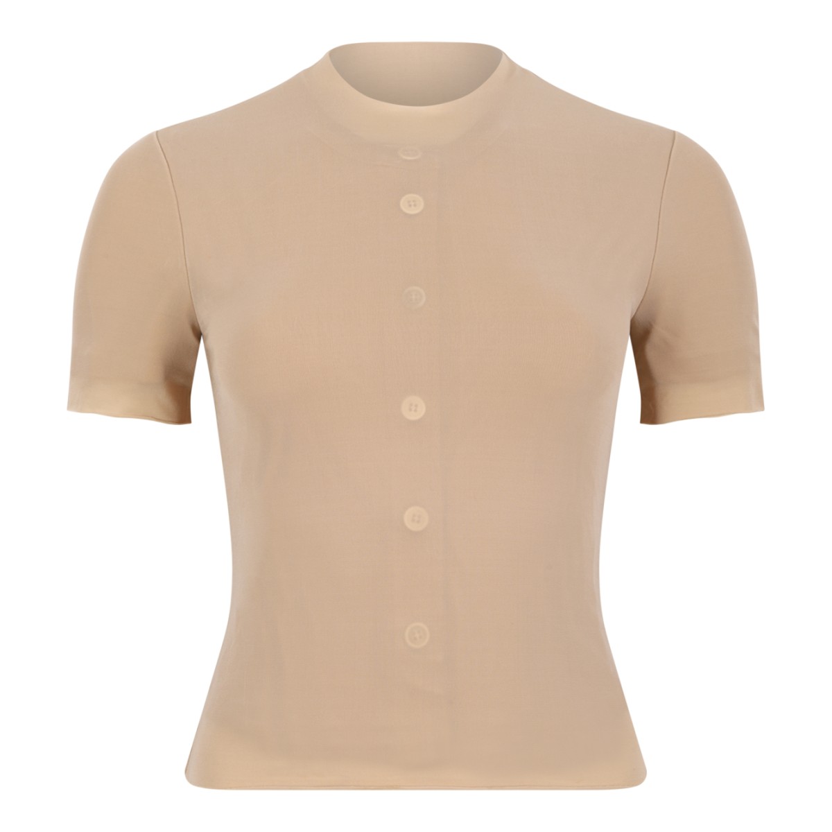 Beige Short-Sleeve Cardigan
