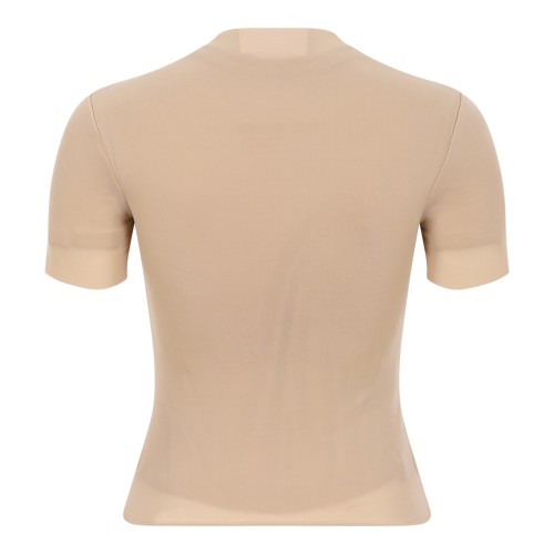 Beige Short-Sleeve Cardigan