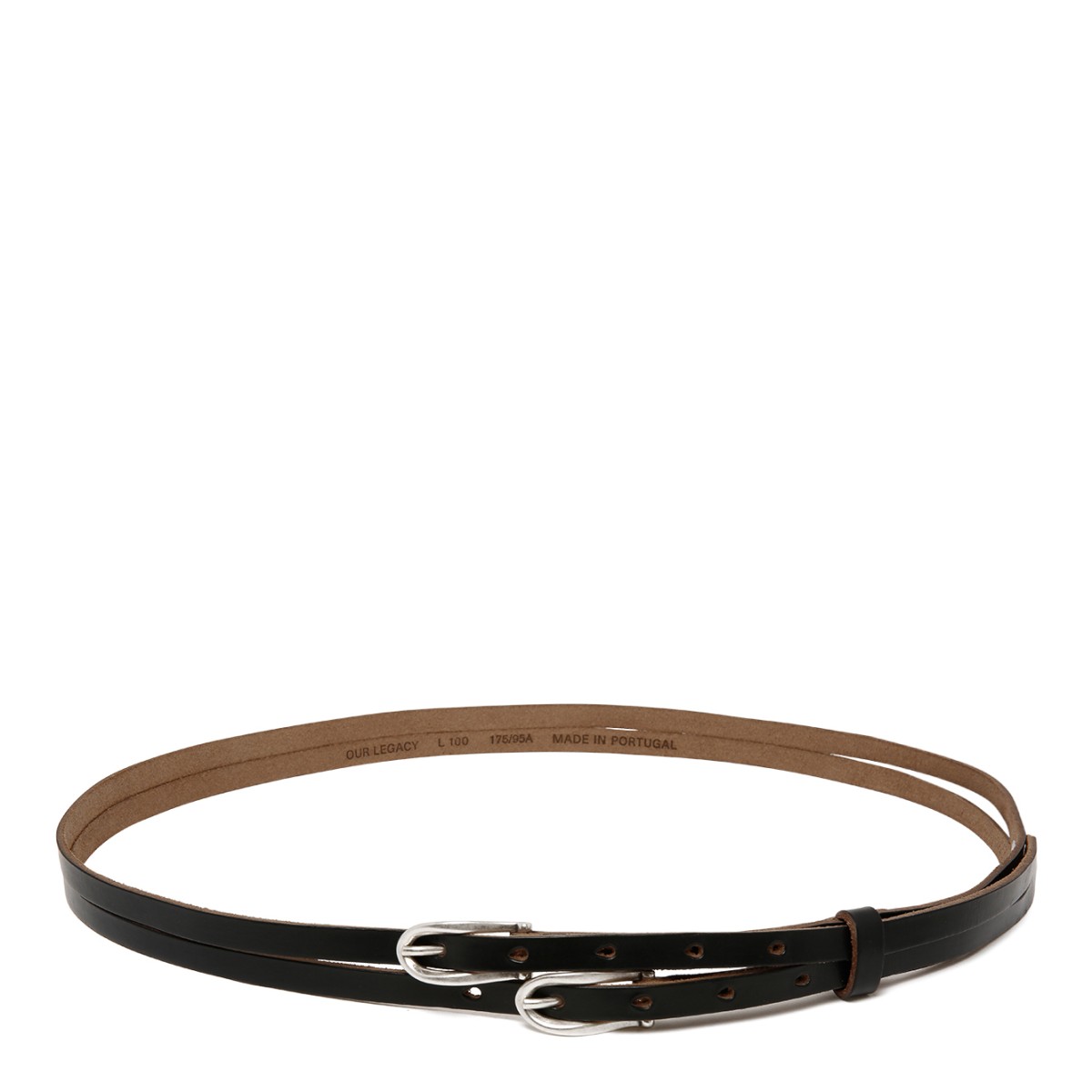 Our Legacy Black Double Leather Belt.
