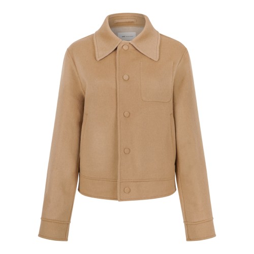 Beige Cropped Jacket.