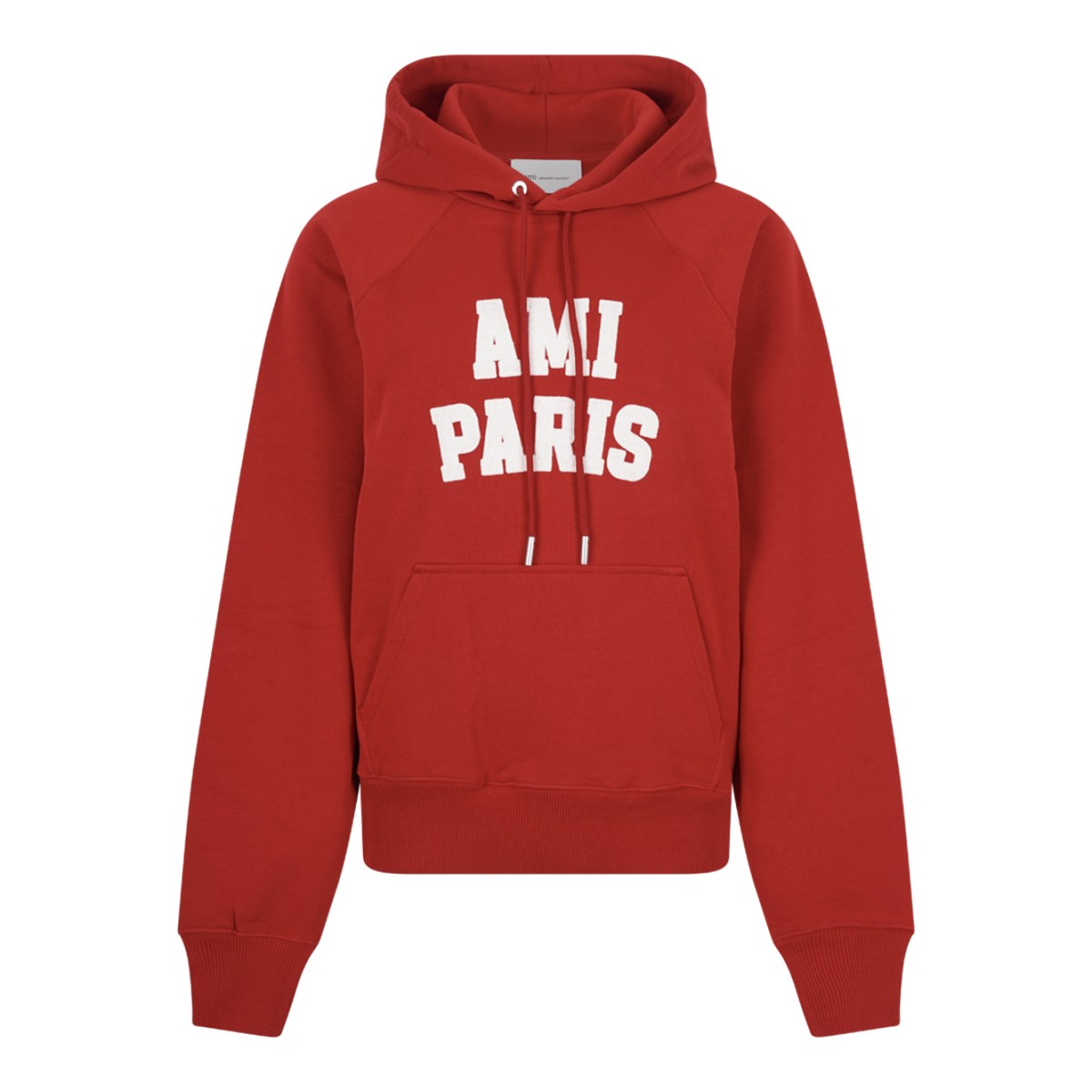 AMI Paris Red Logo Hoodie