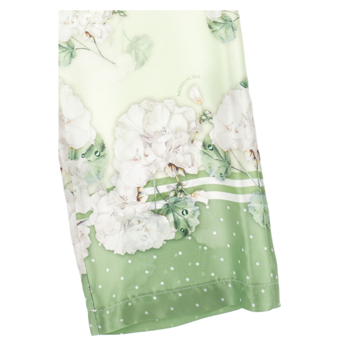 Green Floral Print Wide-Leg Trousers