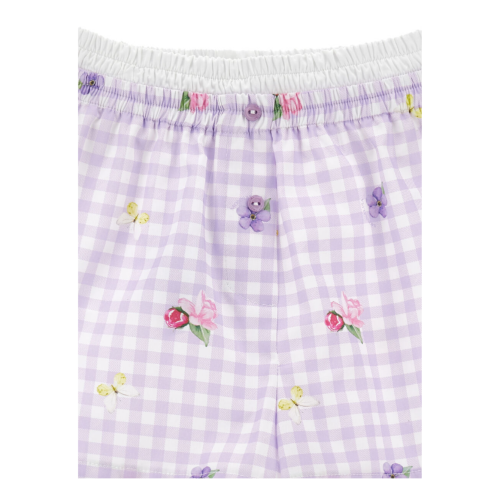 Lilac Gingham Floral Shorts 2