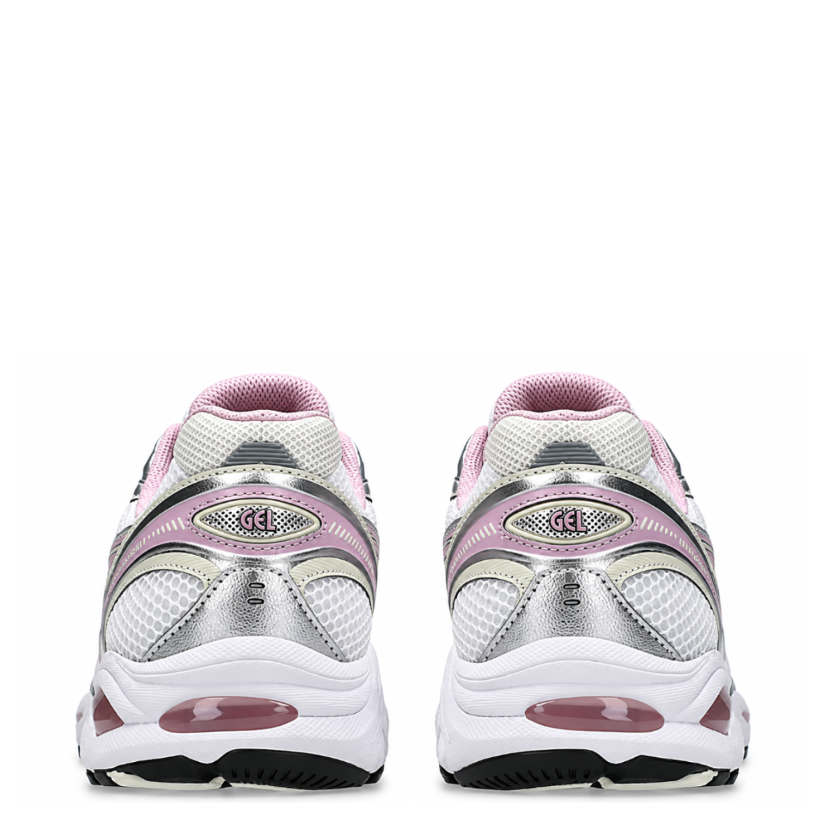 White Silver and Pink Running Sneakers