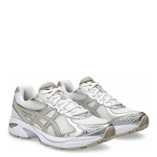 White and Gold Running Sneakers 2