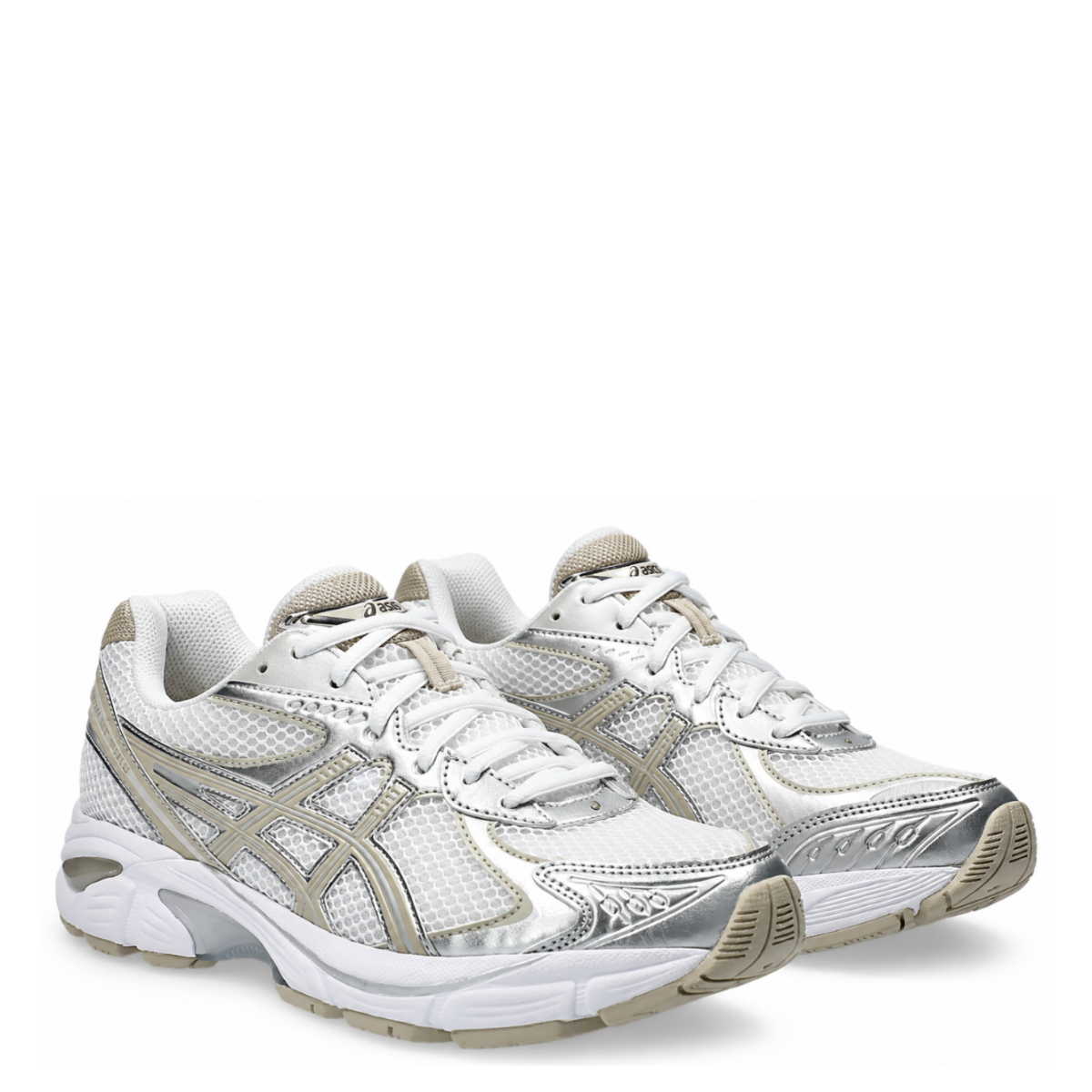 White and Gold Running Sneakers