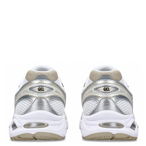 White and Gold Running Sneakers