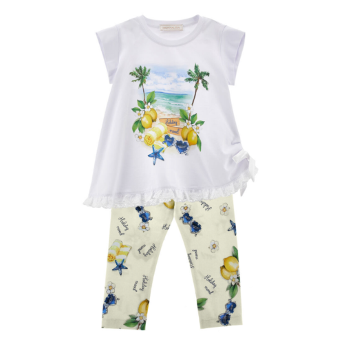 White Positano Print Two-Piece Set