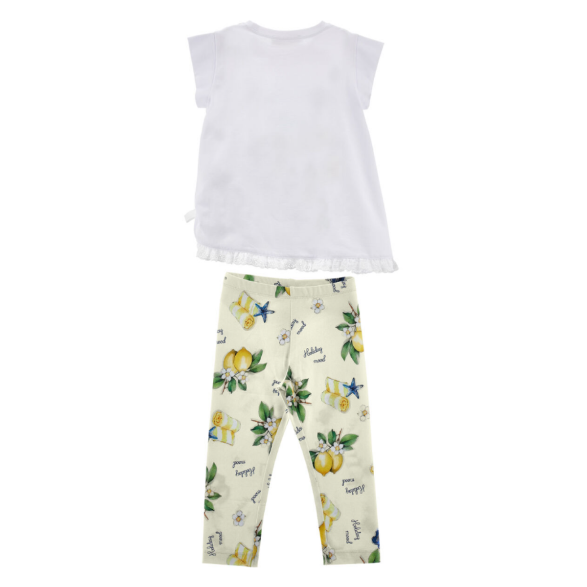 White Positano Print Two-Piece Set
