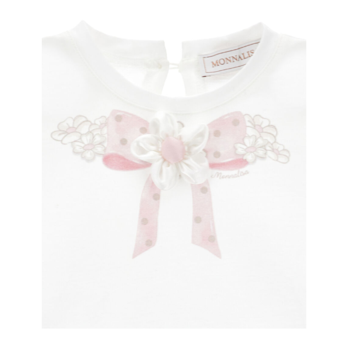 White Bow Detail T-Shirt