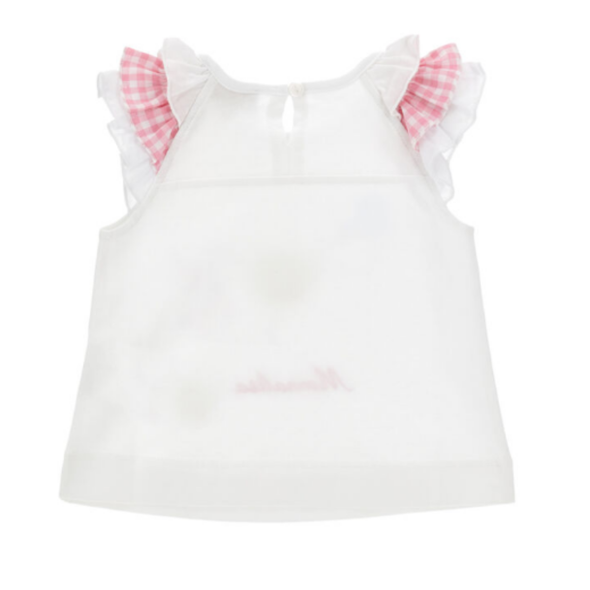 White Daisy Print Baby Top