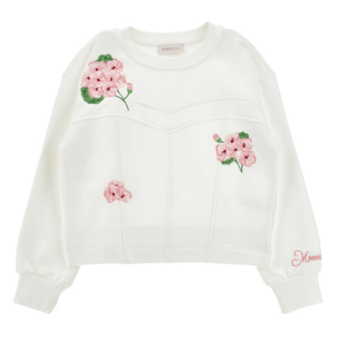 White Floral Embroidered Sweatshirt