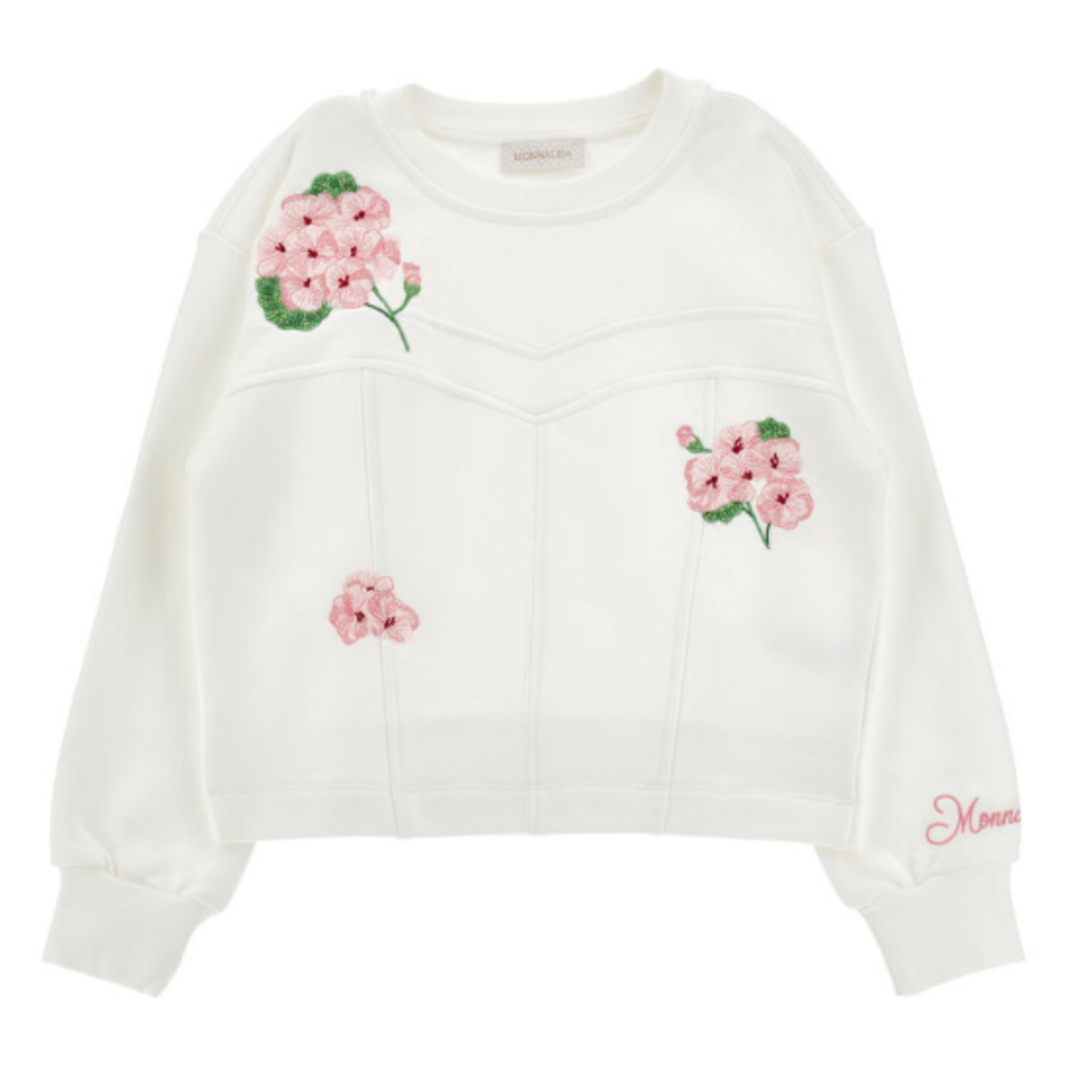 White Floral Embroidered Sweatshirt