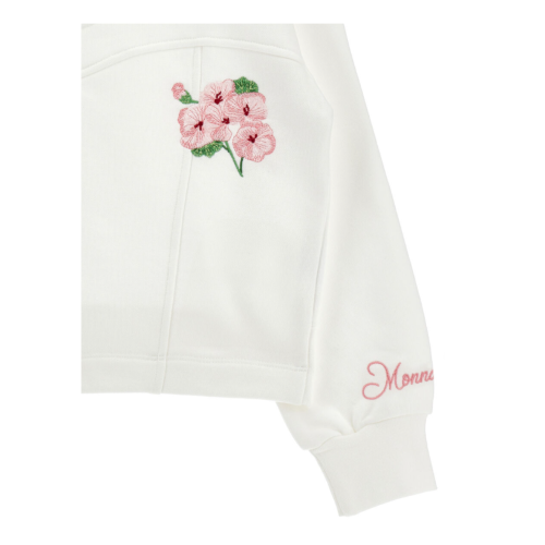 White Floral Embroidered Sweatshirt