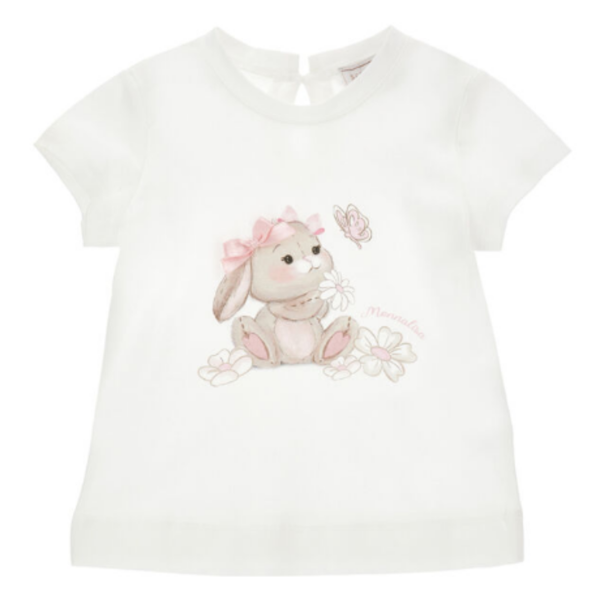 White Bunny Print Baby T-Shirt