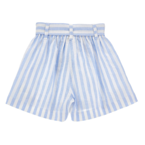 Light Blue Striped Belted Shorts 2