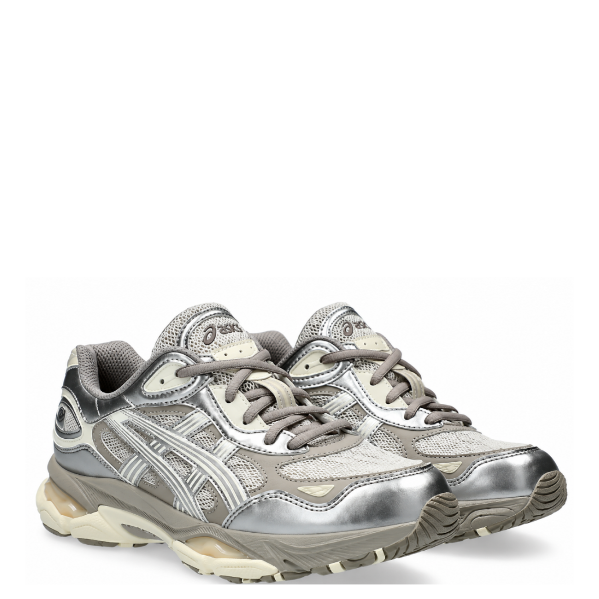 Silver Metallic Running Sneakers