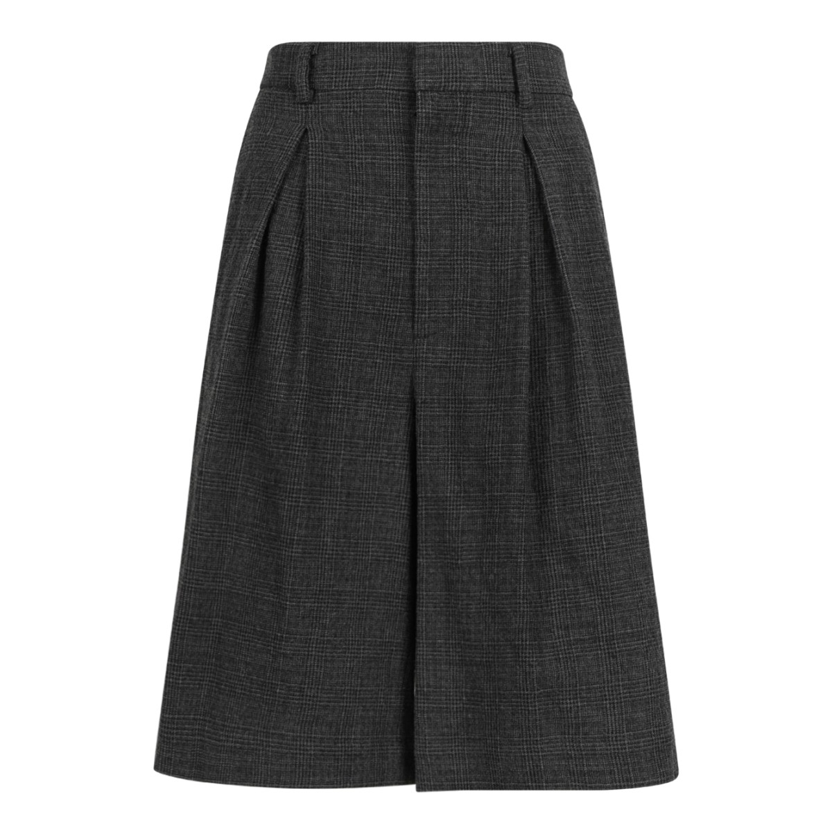 Dark Grey Pleated Bermuda Shorts