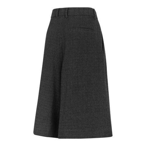 Dark Grey Pleated Bermuda Shorts