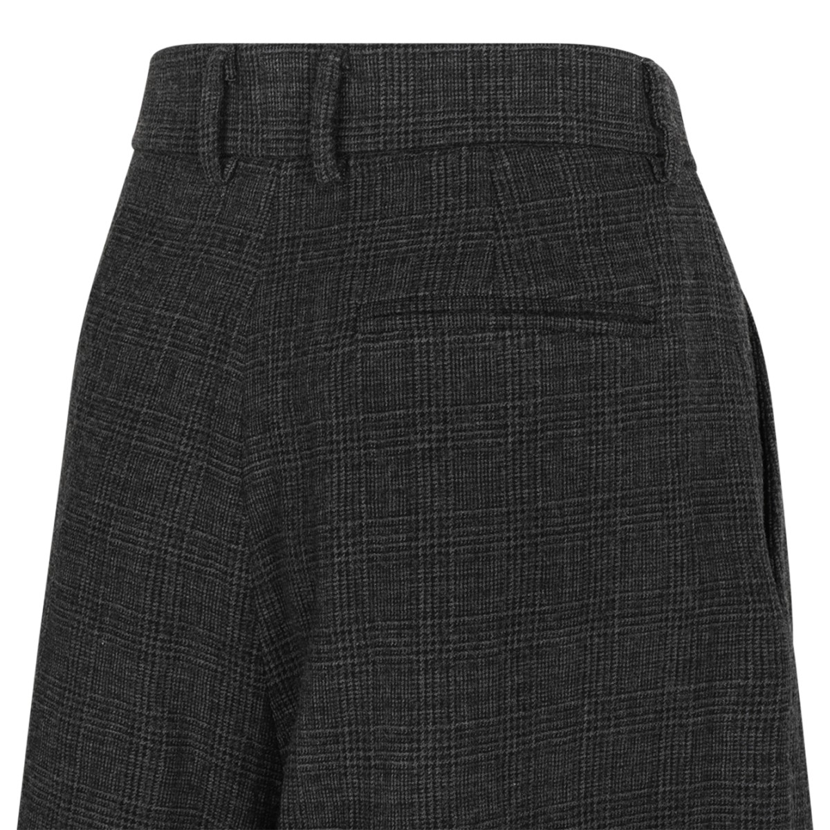 Dark Grey Pleated Bermuda Shorts