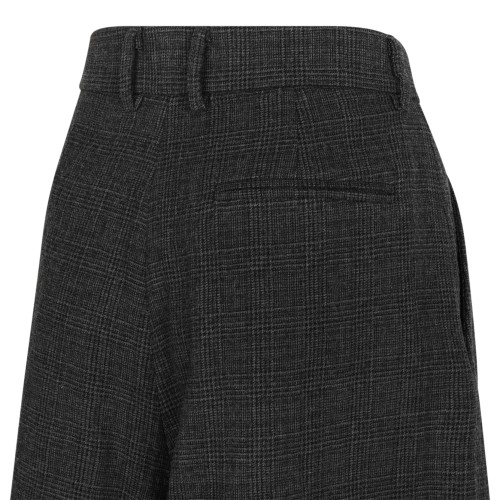 Dark Grey Pleated Bermuda Shorts