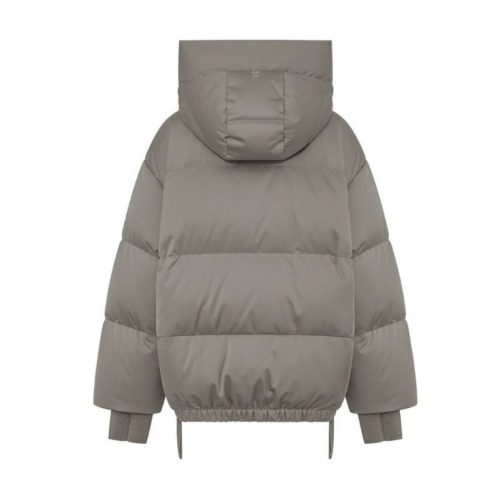 Taupe Hooded Puffer Jacket