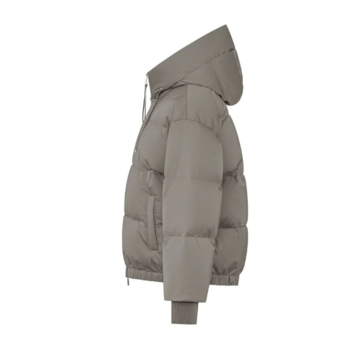 Taupe Hooded Puffer Jacket