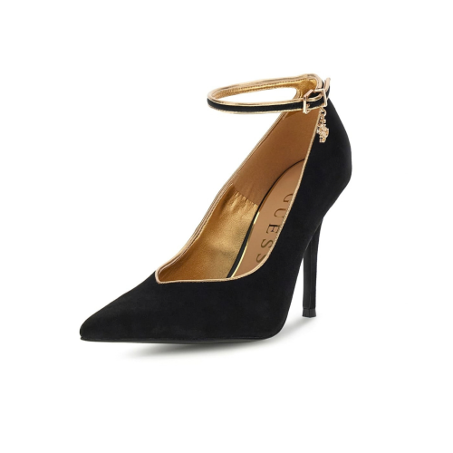 Black Suede Ankle-Strap Pumps 2
