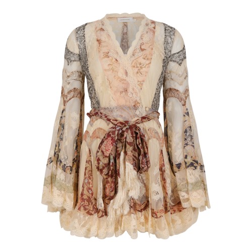 Multicolour Floral Silk Playsuit