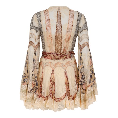 Multicolour Floral Silk Playsuit 2