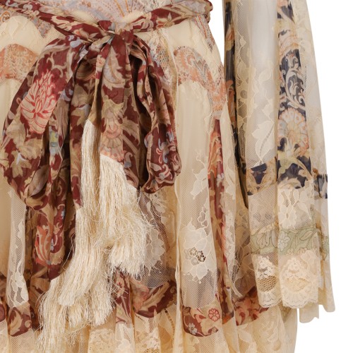 Multicolour Floral Silk Playsuit