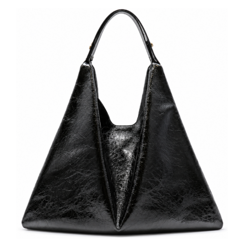 Black Glossy Hobo Bag